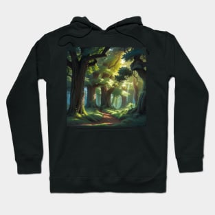 Serene and Peaceful Trail leading into an Oak Forest Hoodie